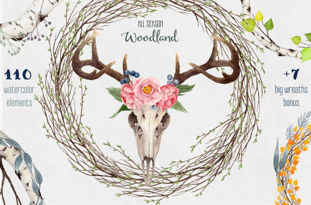 Watercolor Woodland collection